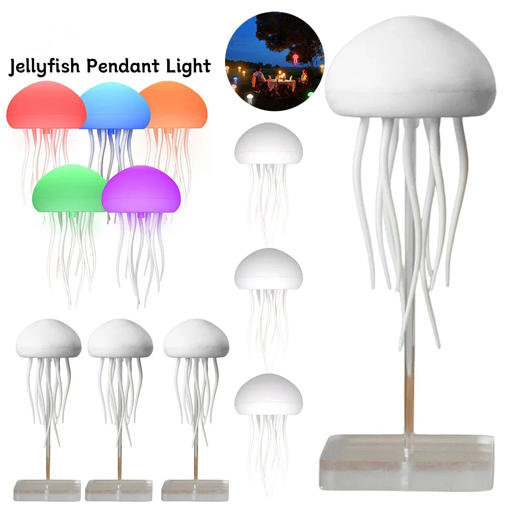 Cartoon Jellyfish Night Light RGB Gradient Cute Jellyfish Bedside Lamp Voice Control Type-C Charging LED Night Lamp