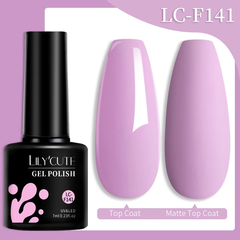 LILYCUTE 184 Colors 7ML Nail Gel Polish Semi-Permanent Glitter Soak Off Base Top Coat UV LED Nail Gel Varnish Nail Art Manicure