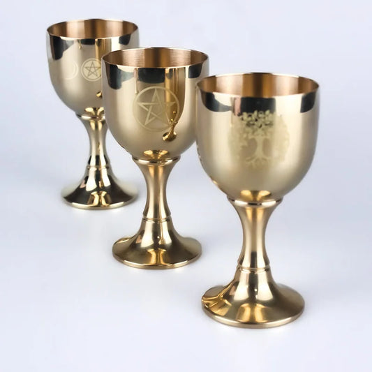 Copper Chalices Ritual Altar Cup Life Tree Shape Goblet Witch Ceremonial Cup for Divination Wiccan Magic Spiritual Tools