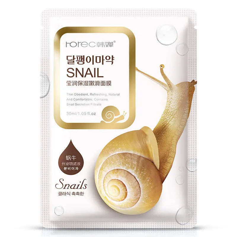 10pcs Snail Moisturizing Face Mask.