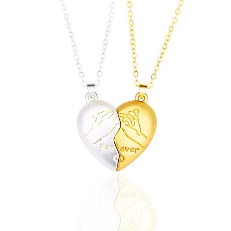 Chidinma Couple Pendant Necklace Electro cardiogram, Magnetic Heart