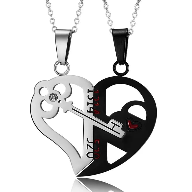 Chidinma Couple Pendant Necklace Electro cardiogram, Magnetic Heart