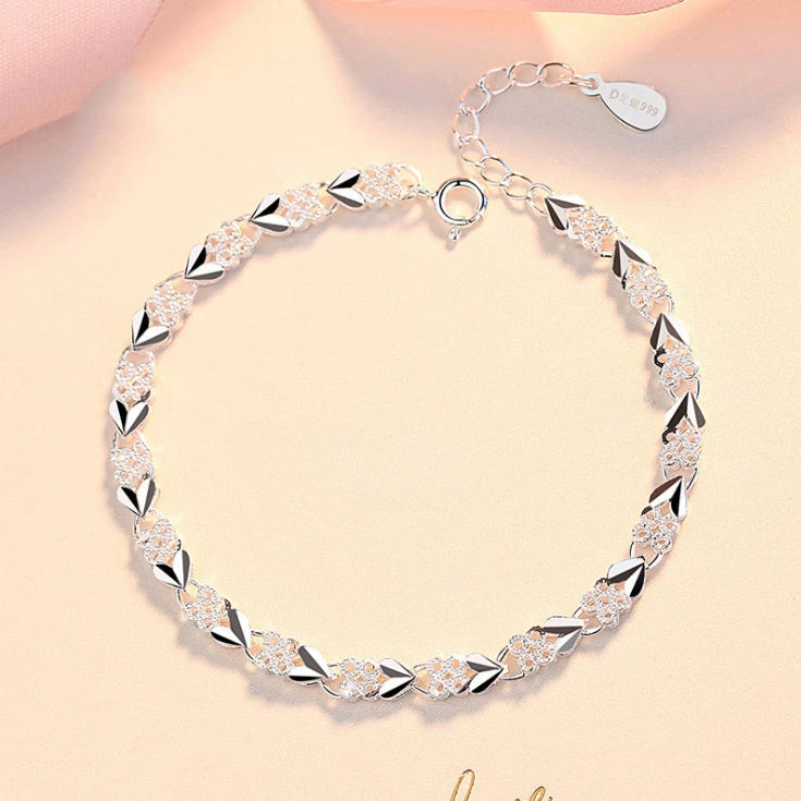 Lmela 925 Sterling Silver Bracelets Adjustable Chain Bracelet