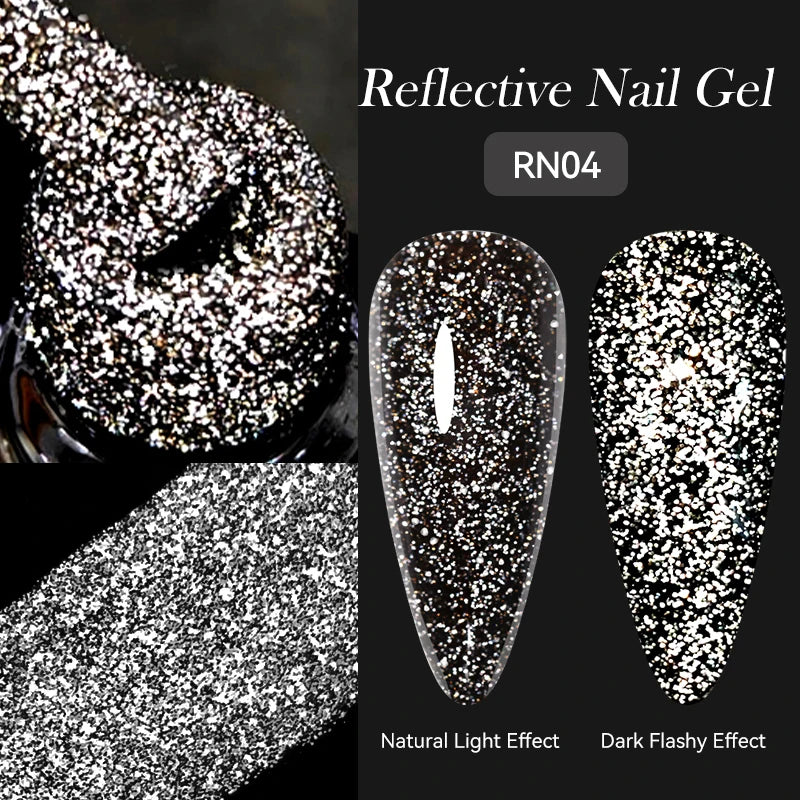 LILYCUTE 5ML Reflective Glitter Liner Gel Polish Nail Art Champagne Sparkling Lines Painting Gel Semi Permanent UV French Nails