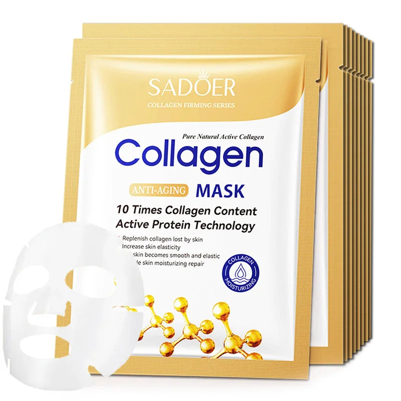 10 pcs Anti-wrinkle Collagen Face Mask.