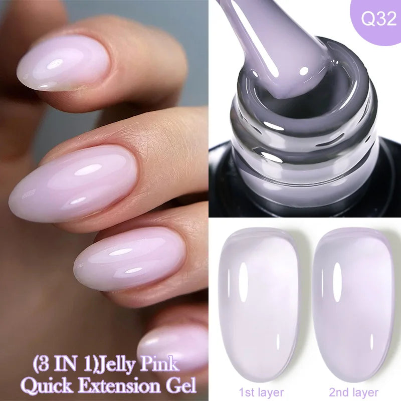 LILYCUTE 7ML Quick Extension Nail Gel Vernis Semi Permanent Acrylic Crystal White Clear Nude Gel Nail Polish UV Construction Gel