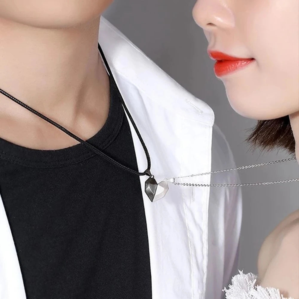 Chidinma Couple Pendant Necklace Electro cardiogram, Magnetic Heart