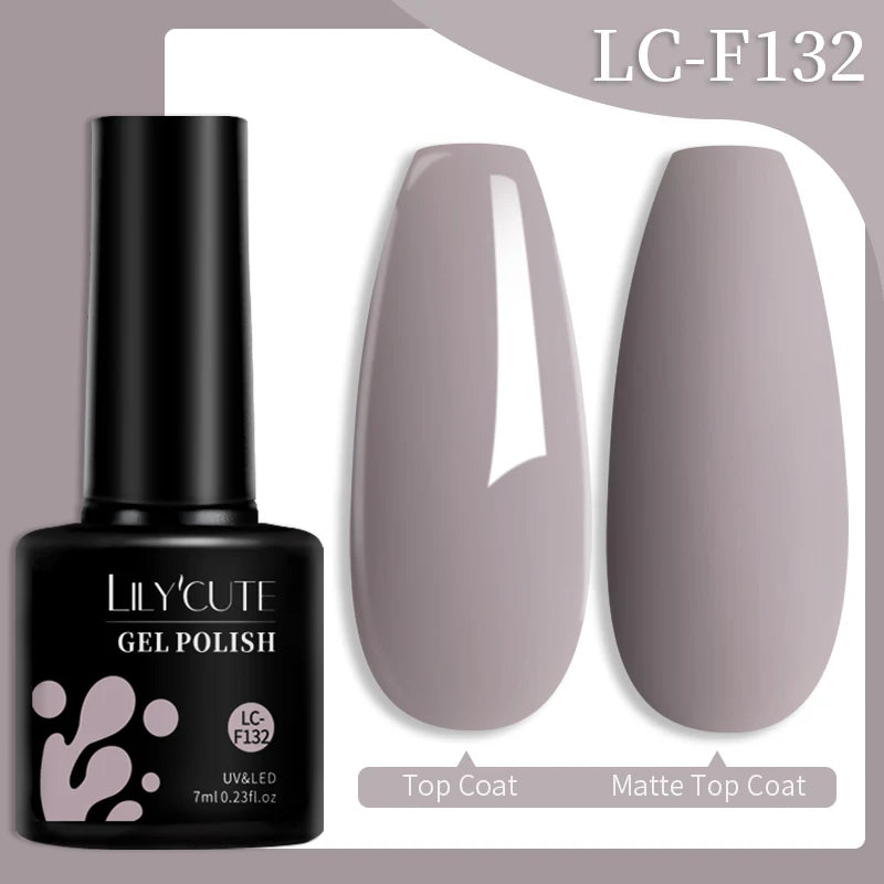 LILYCUTE Dark Brown Gel Nail Polish Autumn Winter Chocolate Wine Red Caramel Color Series For Manicure Nails Art Gel Varnish