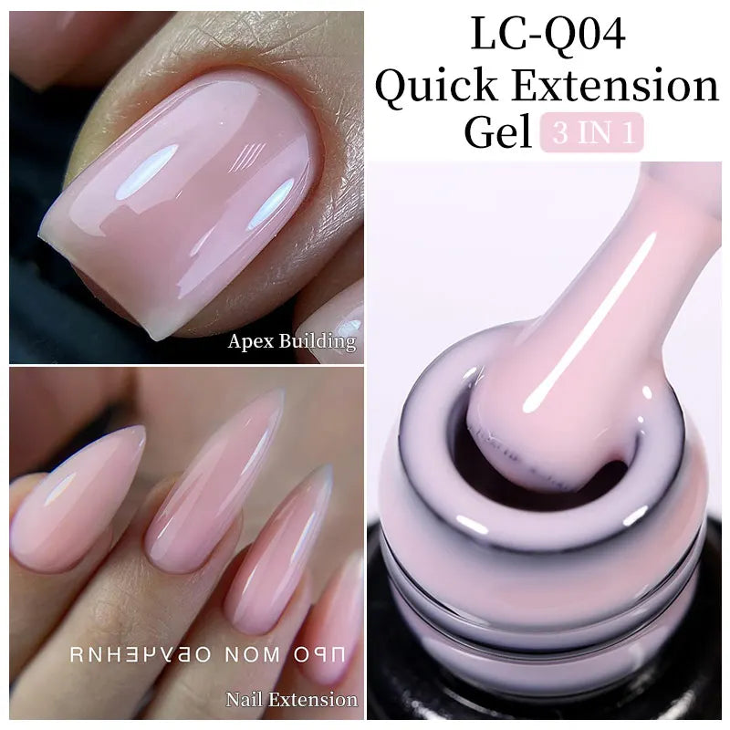 LILYCUTE 7ML Quick Extension Nail Gel Vernis Semi Permanent Acrylic Crystal White Clear Nude Gel Nail Polish UV Construction Gel