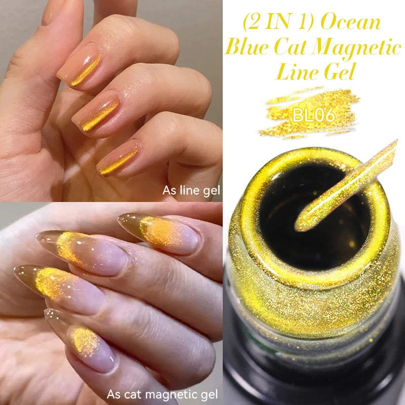 LILYCUTE 5ML Reflective Glitter Liner Gel Polish Nail Art Champagne Sparkling Lines Painting Gel Semi Permanent UV French Nails