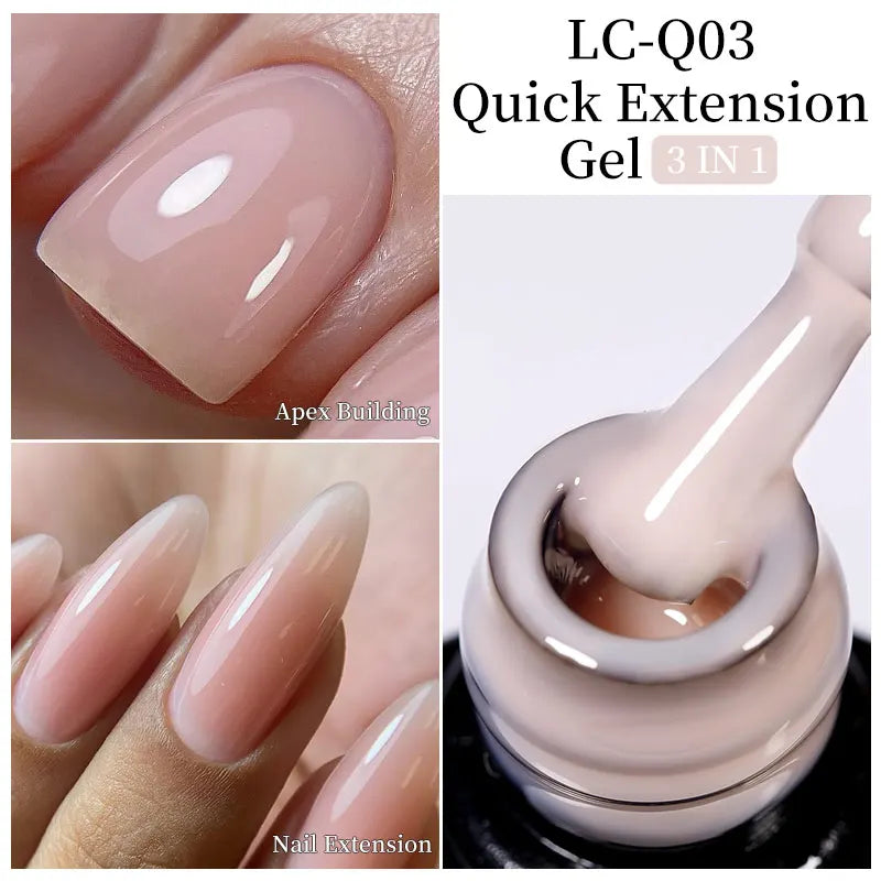 LILYCUTE 7ML Quick Extension Nail Gel Vernis Semi Permanent Acrylic Crystal White Clear Nude Gel Nail Polish UV Construction Gel