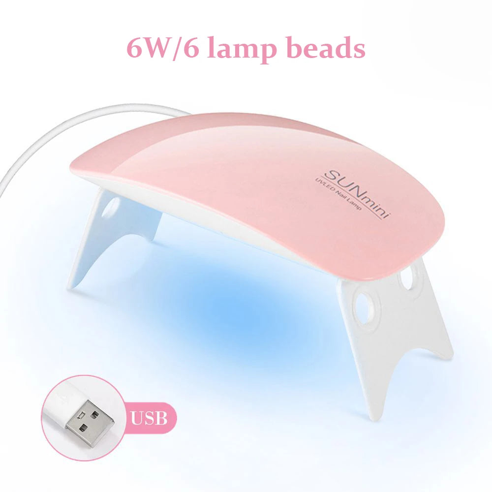 LULAA Mini UV LED Nail Lamp Professional 60s/120s LED Gel Nail Dryer with USB Curing Lamp Nail Art Tool Accessory