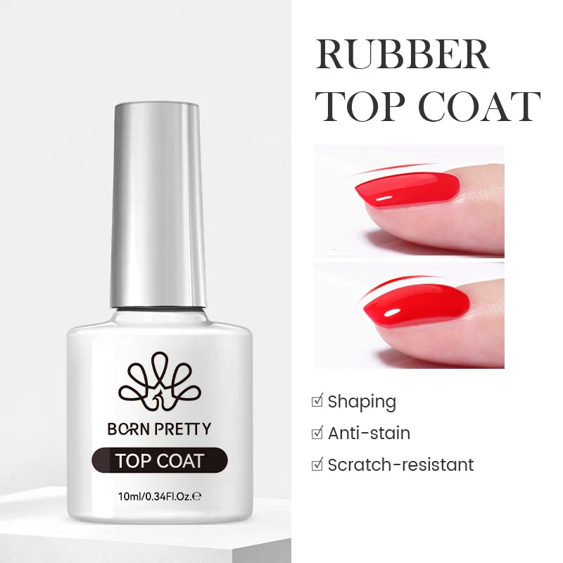 BORN PRETTY Super Top Coat and Base Gel Nail Polish for Gel Polish Semi-permanent Varnish Rubber Top Coat 10ml Nail Supplies