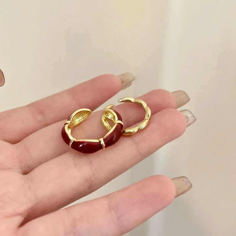 Kenna Vintage Red Drop Glazed Rings