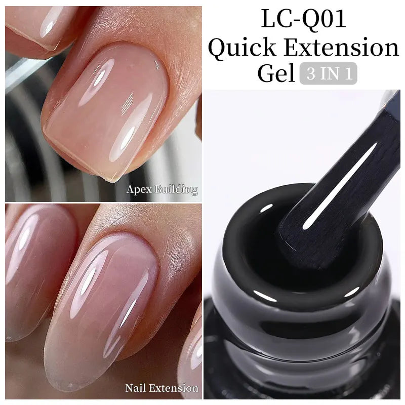 LILYCUTE 7ML Quick Extension Nail Gel Vernis Semi Permanent Acrylic Crystal White Clear Nude Gel Nail Polish UV Construction Gel