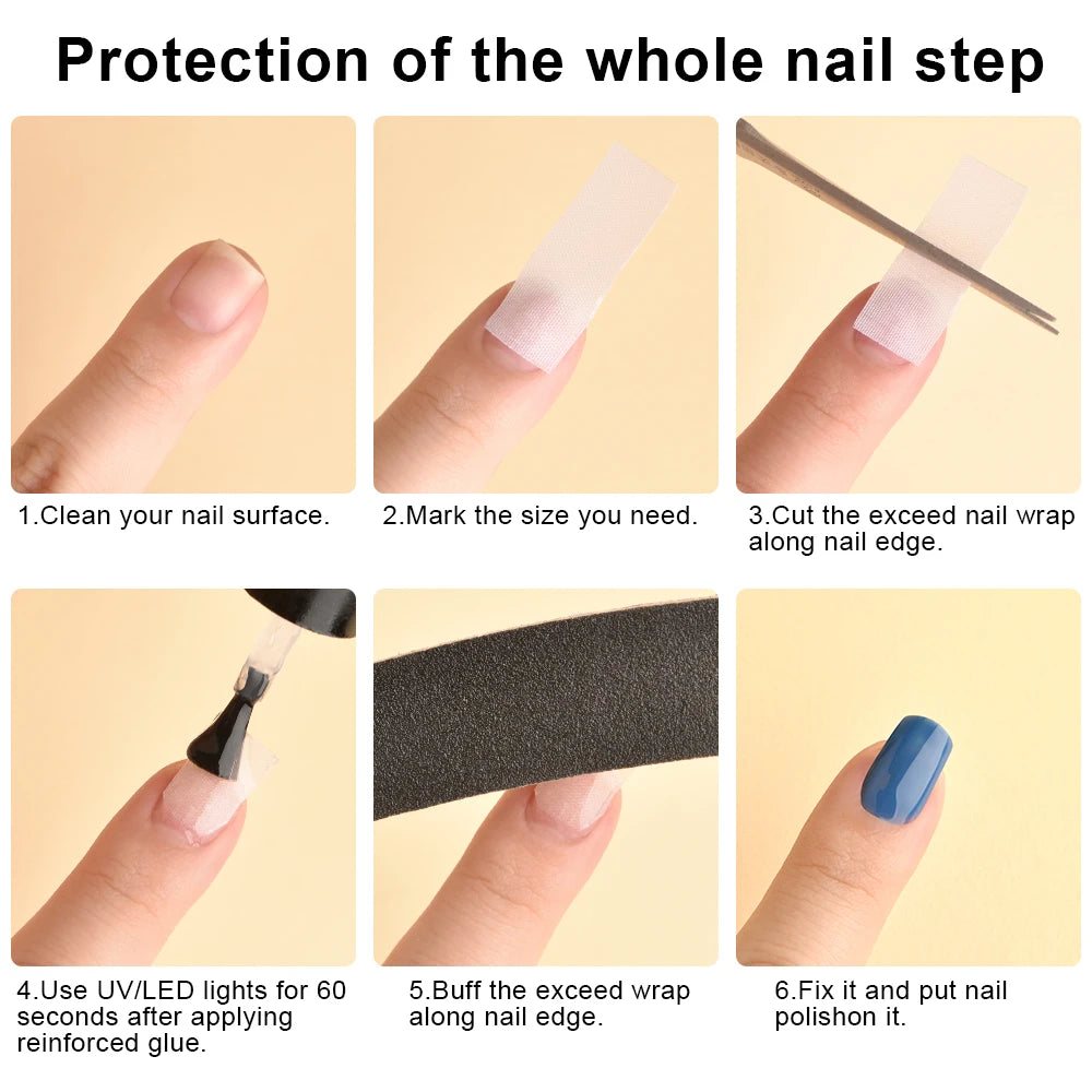 KADS Silk Fiberglass For Nail Extension Form Self Adhesive UV Gel Building Fiber French Nail Wrap Repair Reinforce Nail Tips