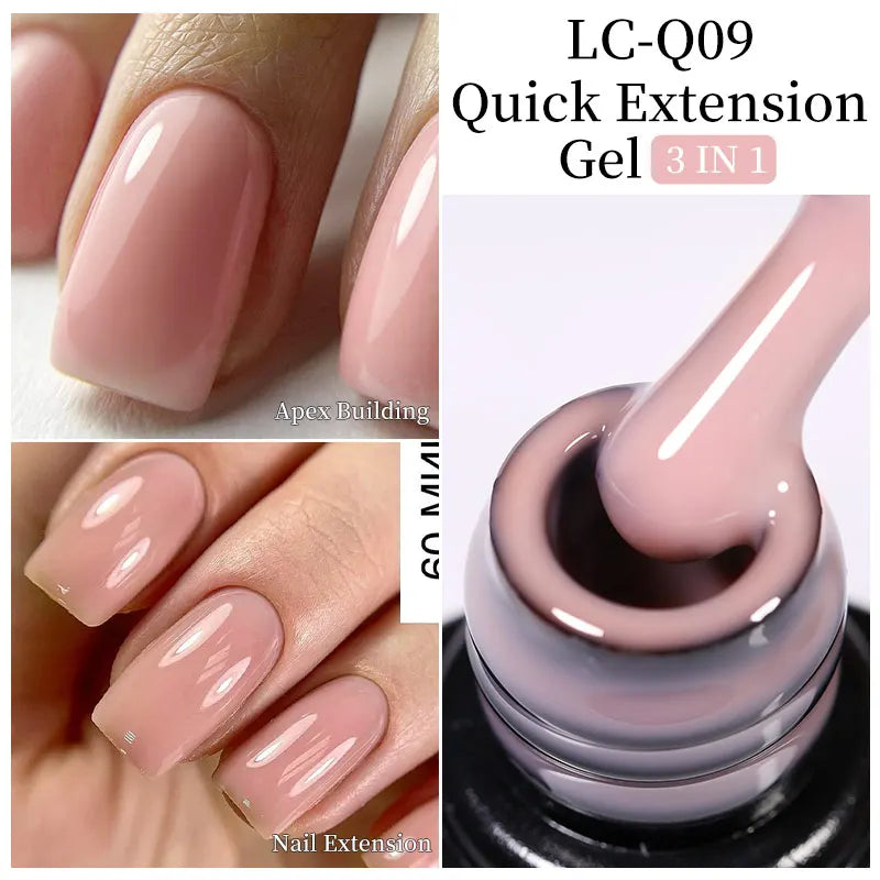 LILYCUTE 7ML Quick Extension Nail Gel Vernis Semi Permanent Acrylic Crystal White Clear Nude Gel Nail Polish UV Construction Gel