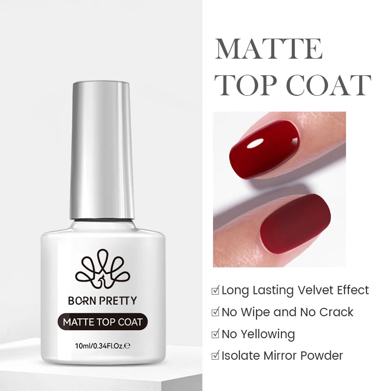 BORN PRETTY Super Top Coat and Base Gel Nail Polish for Gel Polish Semi-permanent Varnish Rubber Top Coat 10ml Nail Supplies