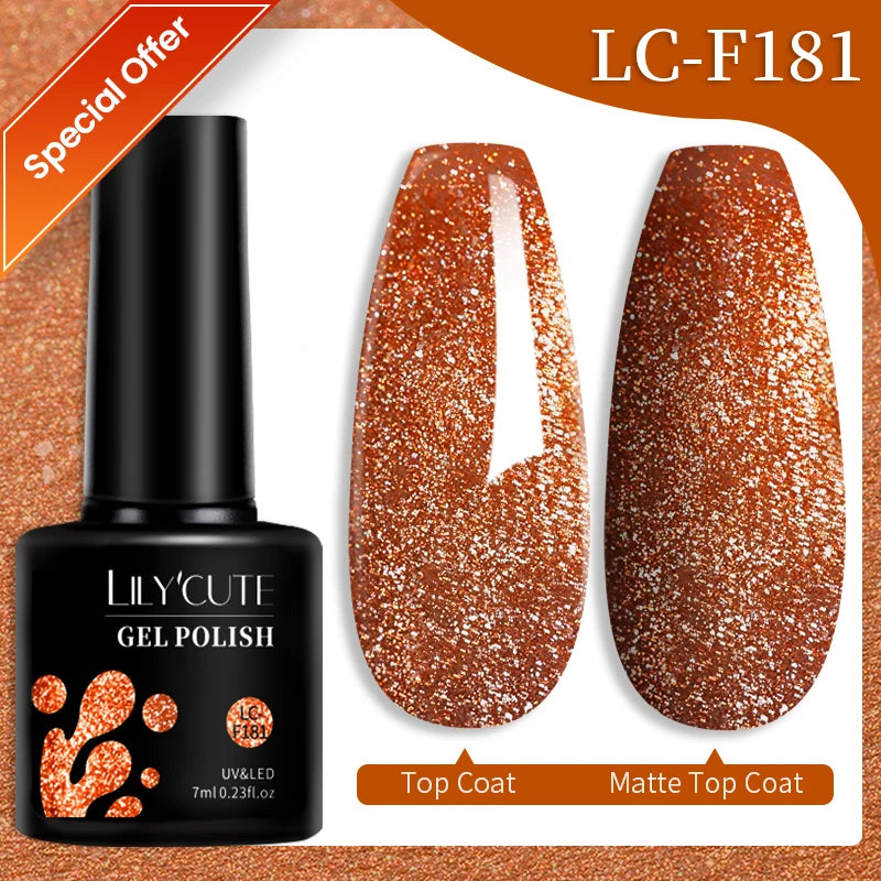 LILYCUTE Dark Brown Gel Nail Polish Autumn Winter Chocolate Wine Red Caramel Color Series For Manicure Nails Art Gel Varnish