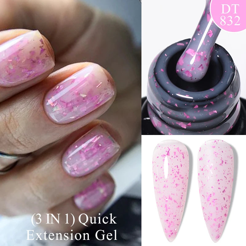 MEET ACROSS 7ml Red Series Gel Nail Polish Glitter Red Winter Nail Art Varnish Semi Permanent Soak Off UV Gel  For Nails