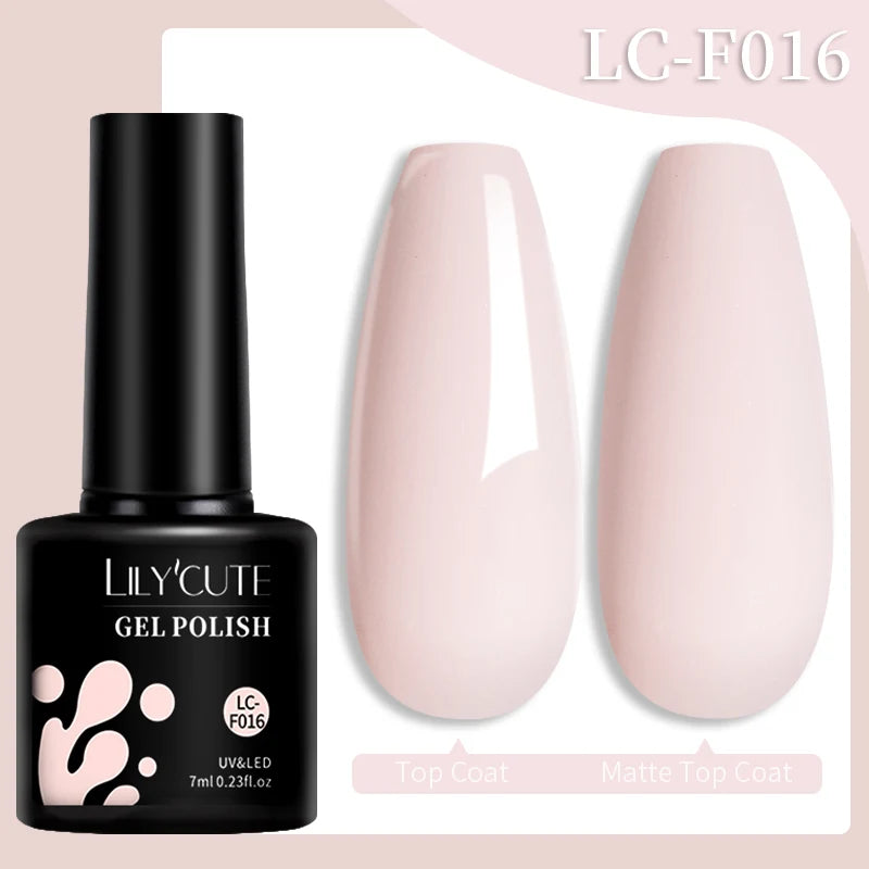 LILYCUTE 7ML Quick Extension Nail Gel Vernis Semi Permanent Acrylic Crystal White Clear Nude Gel Nail Polish UV Construction Gel