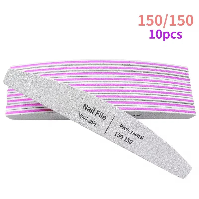 Nail File 100 to 180 Professional Tools Emery for Manicure Lime 240 Sandpaper Gel Polishing Files for Nails Buffers Set Polisher