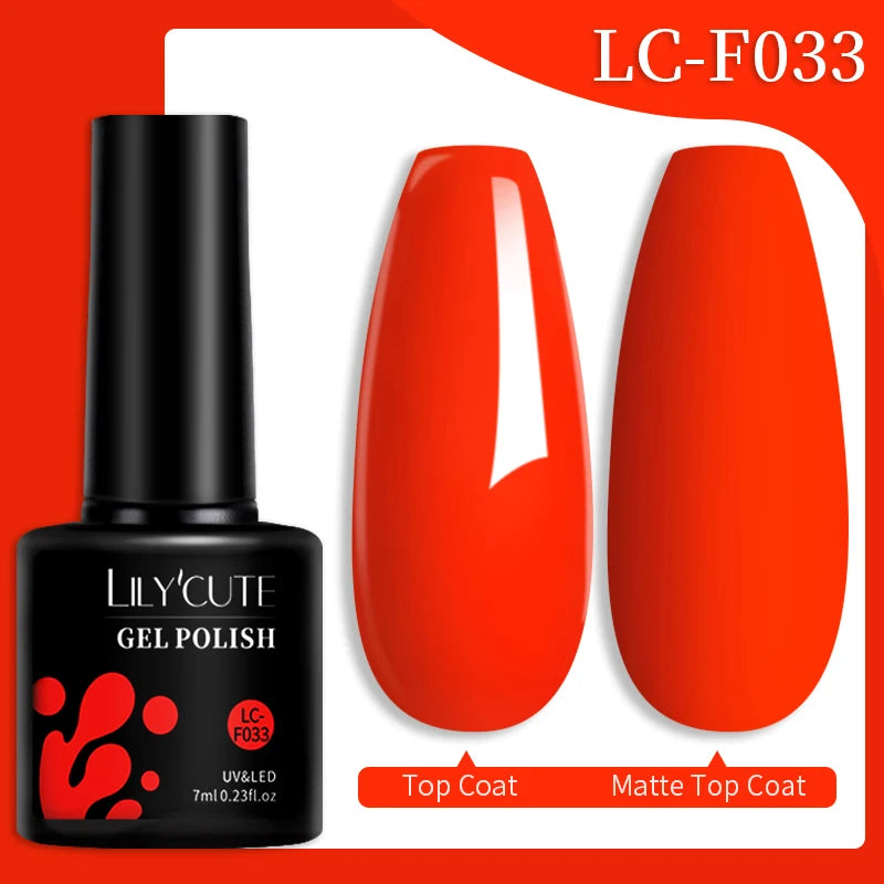 LILYCUTE 184 Colors 7ML Nail Gel Polish Semi-Permanent Glitter Soak Off Base Top Coat UV LED Nail Gel Varnish Nail Art Manicure