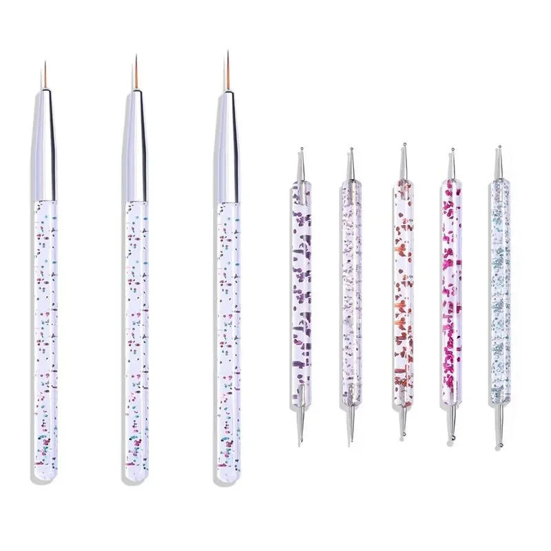 5/20Pcs Nail Art Brush Design Tip Painting Drawing Carving Dotting Pen Professional Nail Brushes Set Nail Art Manicure Tools