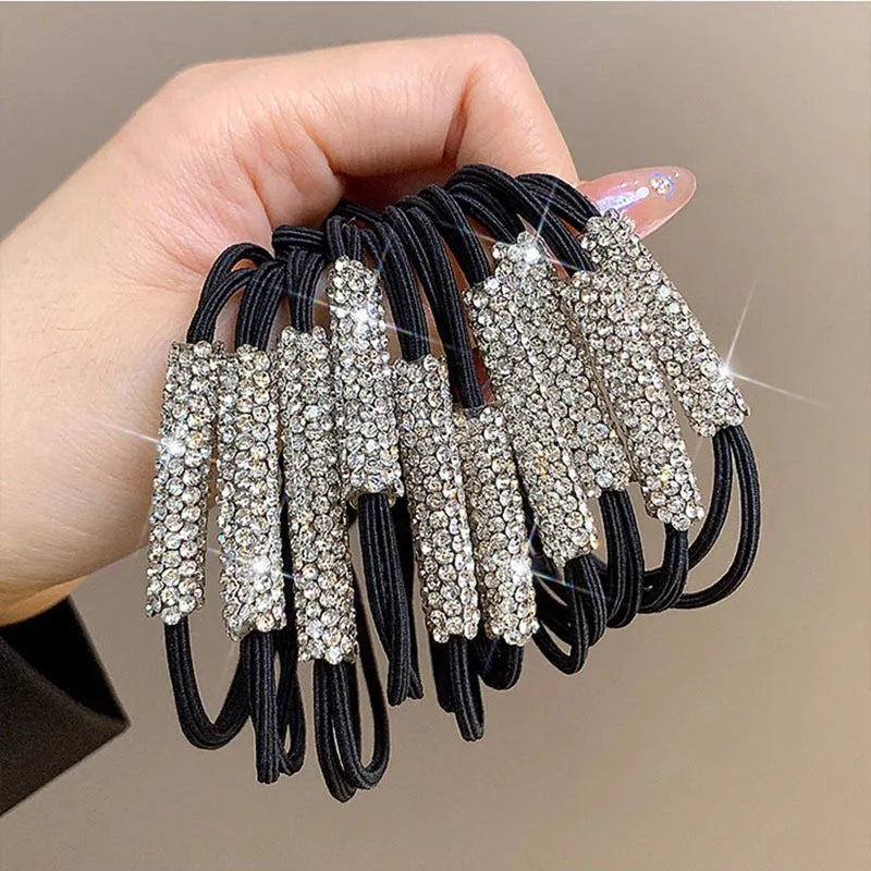 Fiona 10pcs rhinestone hair tie - TIA ART HOUSE