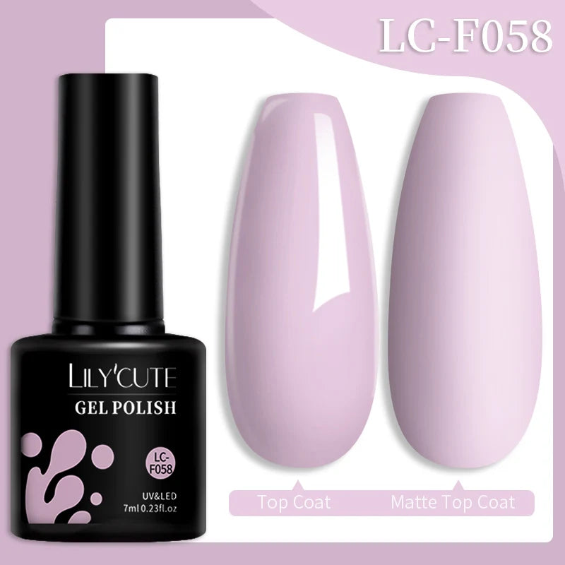 LILYCUTE 7ML Colorful Gel Nail Polish 129 Colors Long Lasting For Manicure Semi Permanent Base Top Coat Nail Art UV Gel Varnish