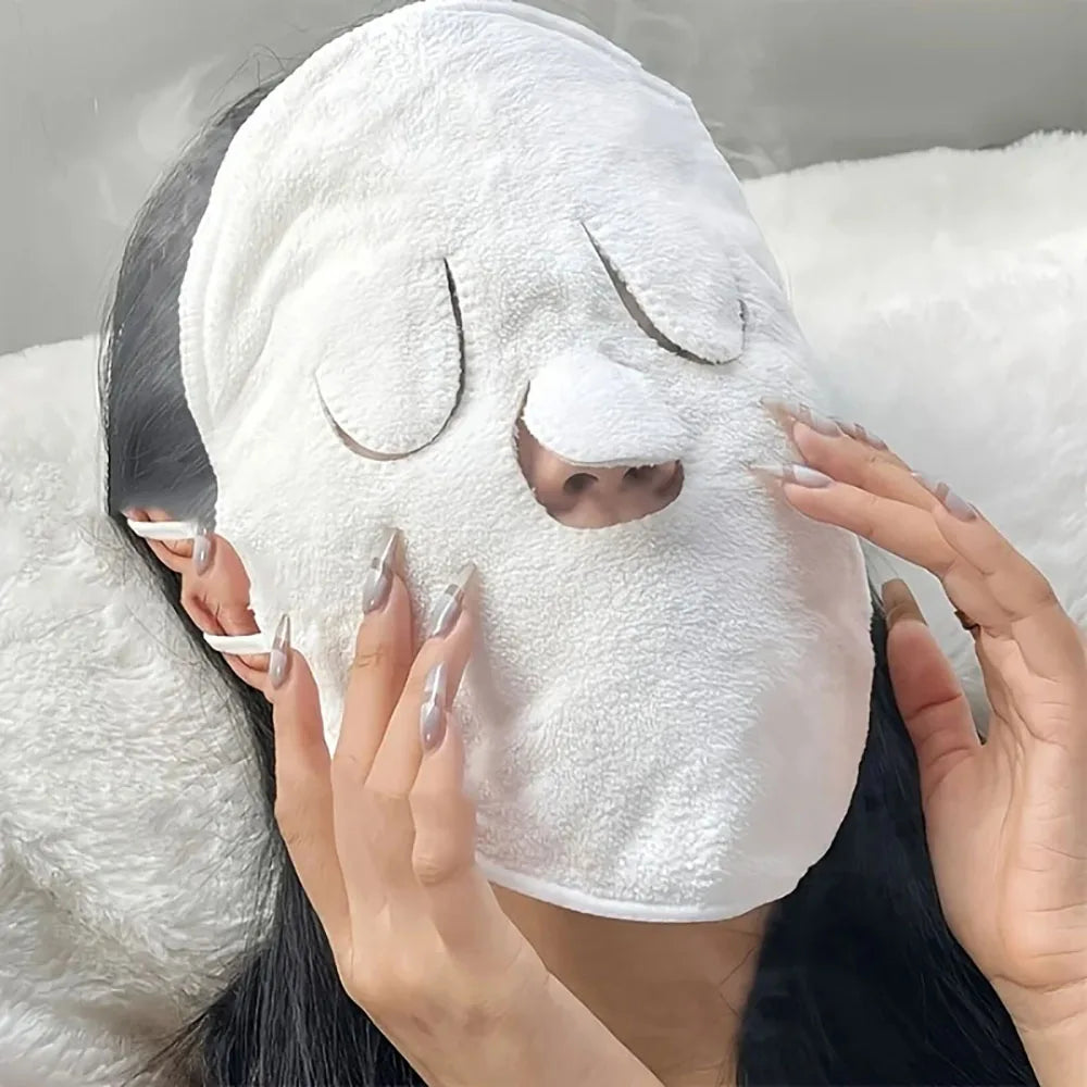 Reusable Hot and Cold Compress Face Towel Masks - Moisturizing Facial Steamer for Hot and Cold Skin Care, Soft, Gentle