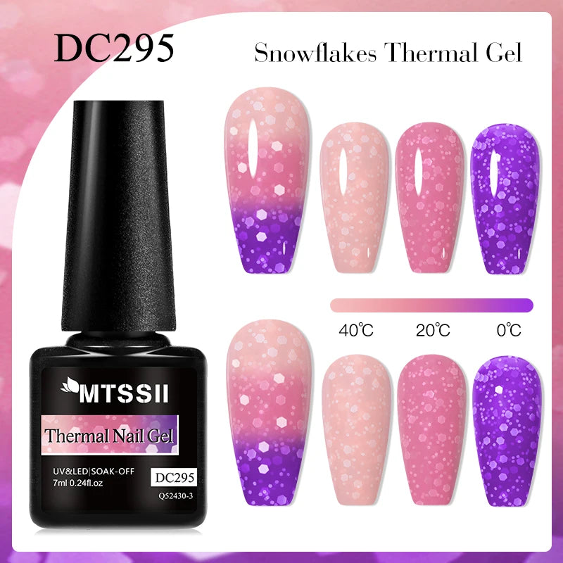 7ml Snowflake Gel Nail Polish UV LED Semi Permanent Milky White Pink Glitter Snow Sequins Gel Nails Art Design Varnish Manicure