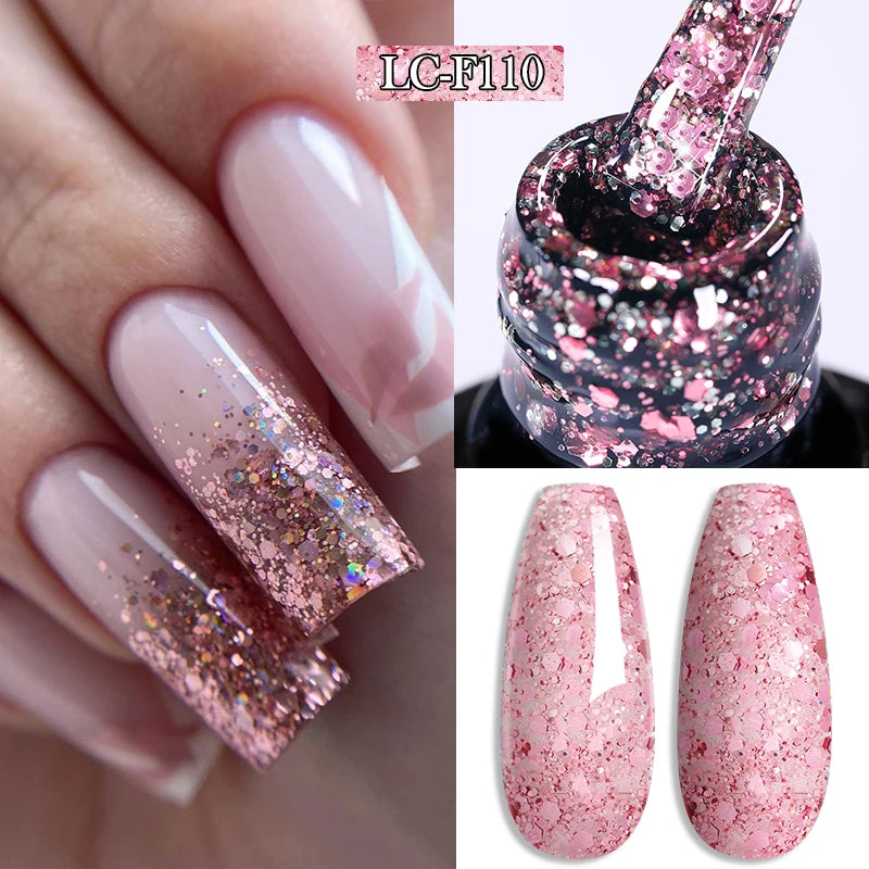 LILYCUTE 7ML 3 IN 1 Platinum Rose Gold Cat Magnetic Gel Nail Polish Moonlight Magnetic Gel Varnish Glitter Semi Permanent UV Gel