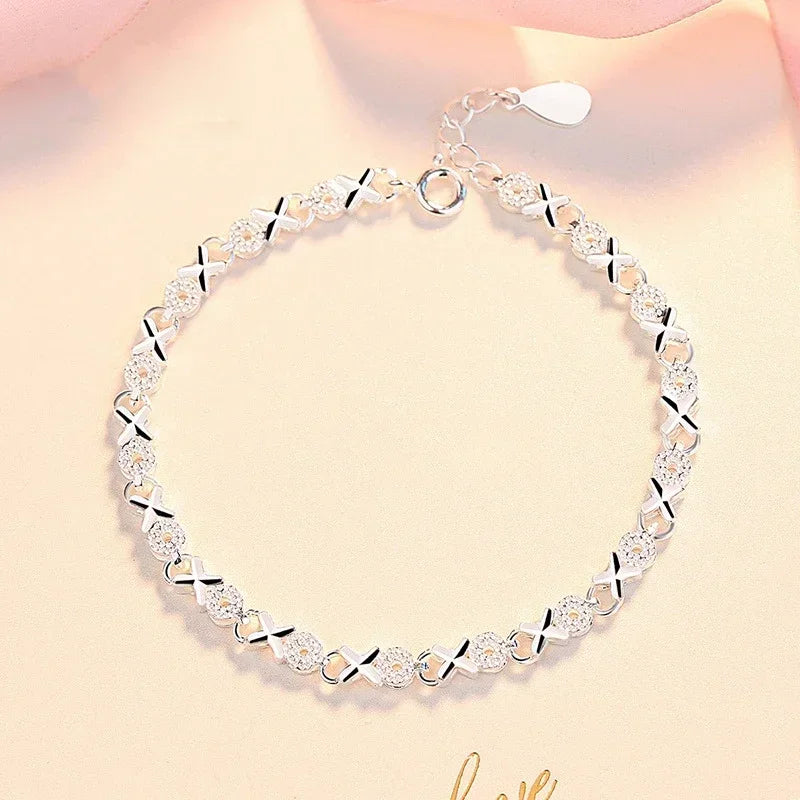 Lmela 925 Sterling Silver Bracelets Adjustable Chain Bracelet