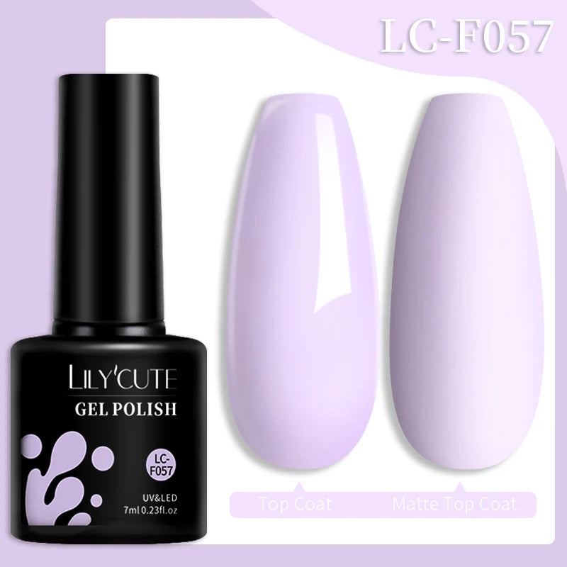 LILYCUTE 184 Colors 7ML Nail Gel Polish Semi-Permanent Glitter Soak Off Base Top Coat UV LED Nail Gel Varnish Nail Art Manicure