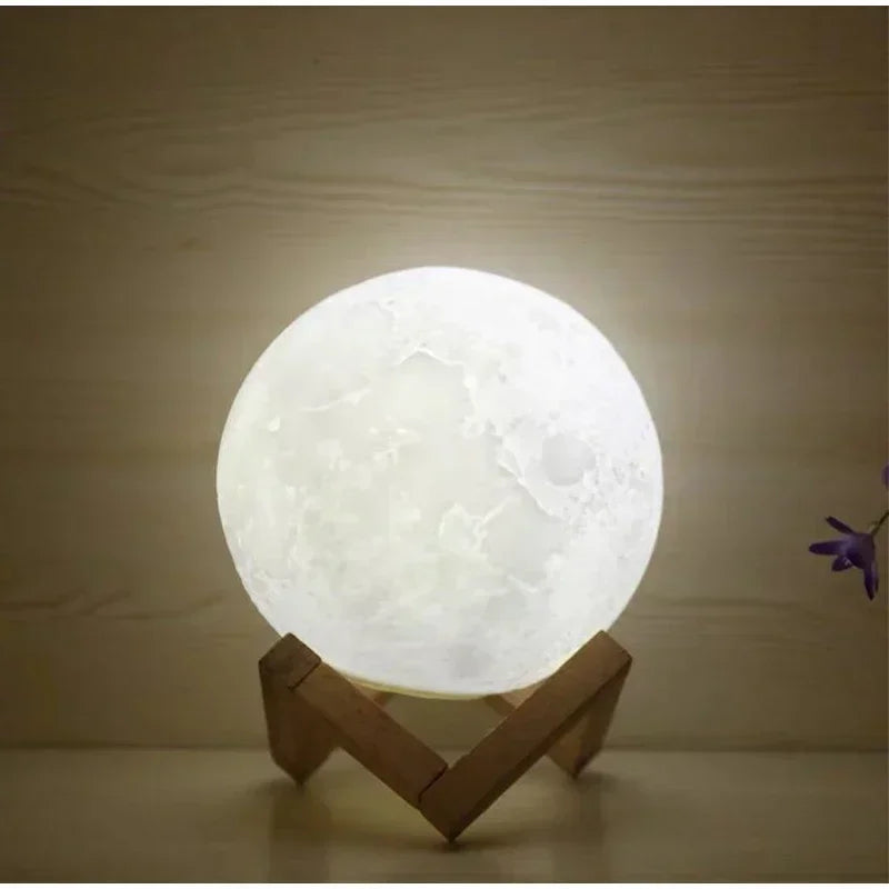 8 CM LED Night Light 3D Print Moon Lamp Bedroom Décor Moonlight for Kids Gifts Decorations Creative Bedside Atmosphere Lighting