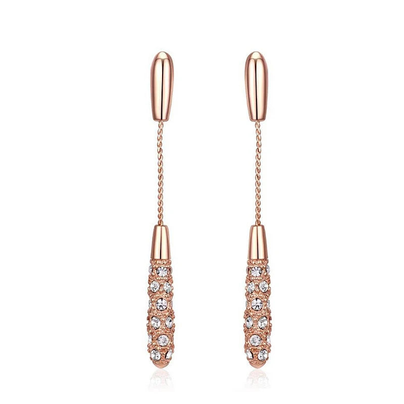 Abena Long Drop-Shaped Earrings