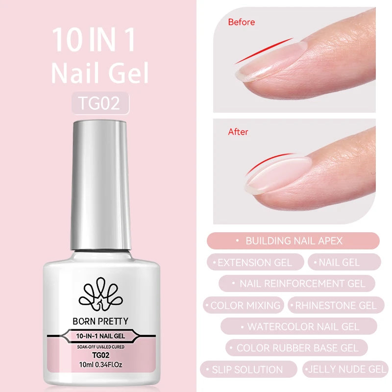 BORN PRETTY Super Top Coat and Base Gel Nail Polish for Gel Polish Semi-permanent Varnish Rubber Top Coat 10ml Nail Supplies