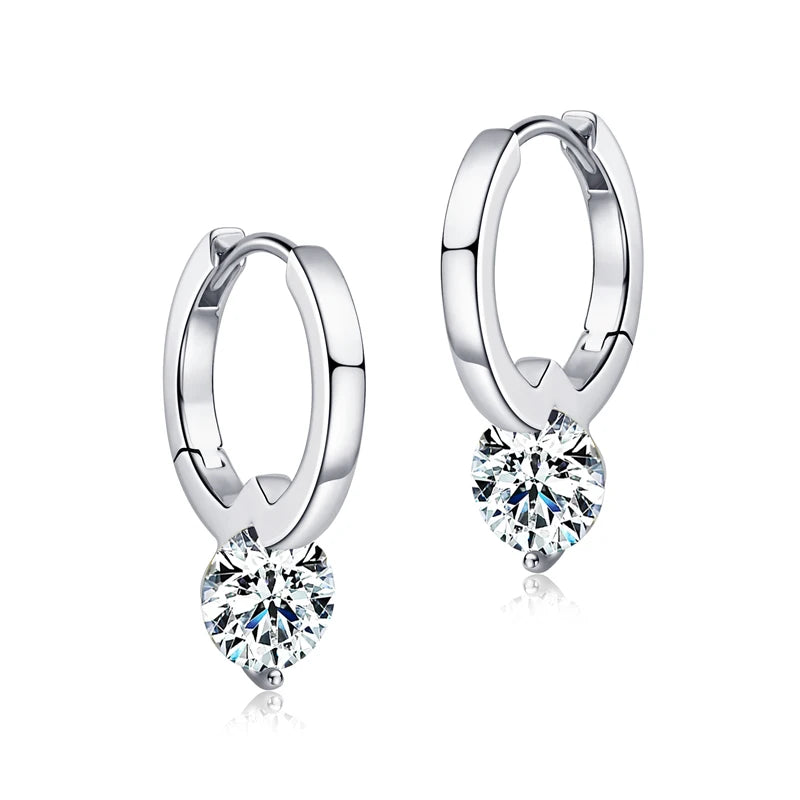 Agnesina Silver 925 Sparkling 6.5mm 1CT Moissanite Earring