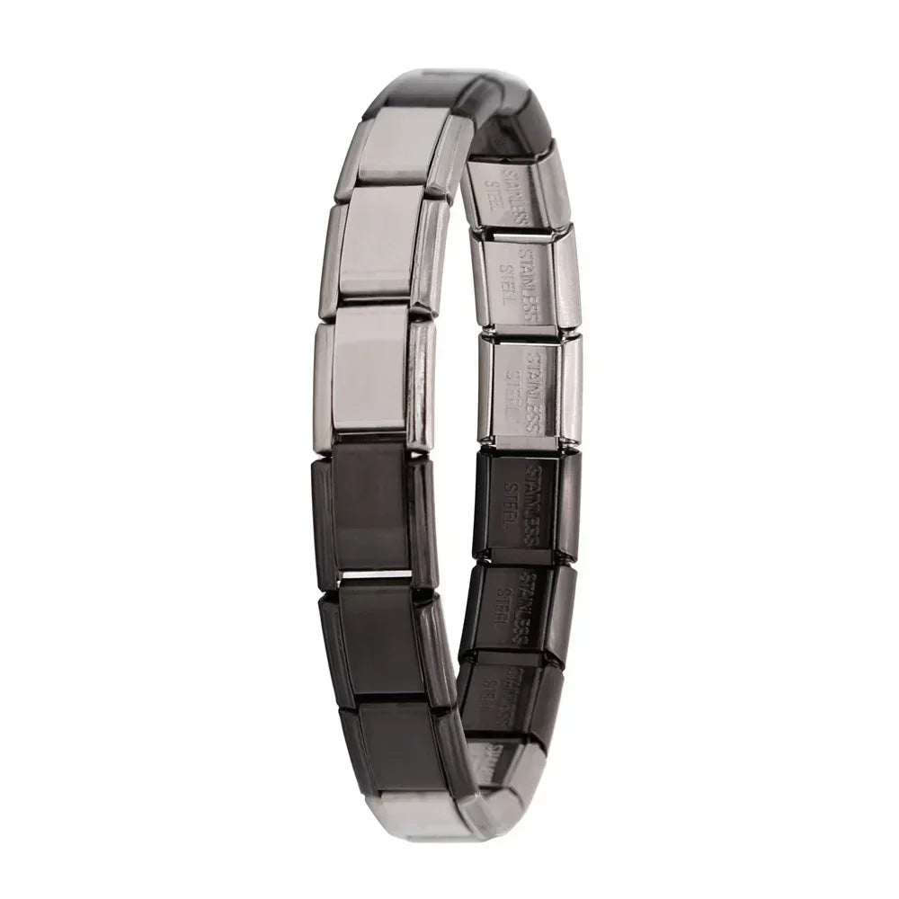 Amina 9mm Width Elastic Charm Bracelet Stainless Steel Bangle