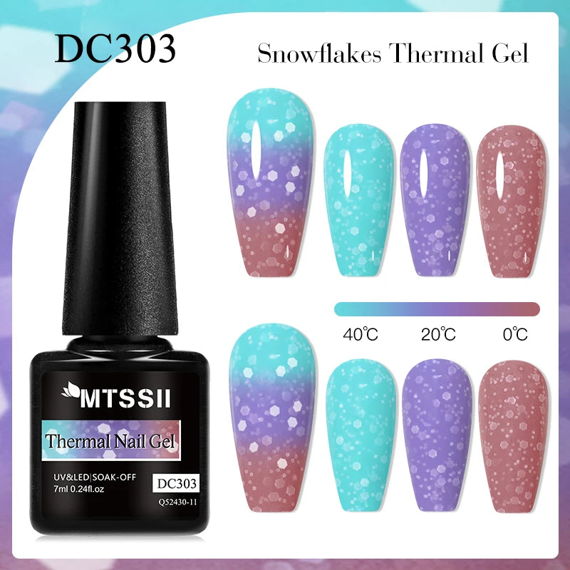 7ml Snowflake Gel Nail Polish UV LED Semi Permanent Milky White Pink Glitter Snow Sequins Gel Nails Art Design Varnish Manicure