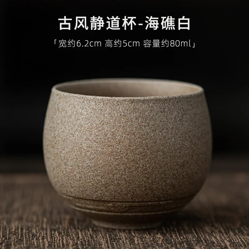 Japanese Handmade Rough Pottery Tea Cup Ceramic.