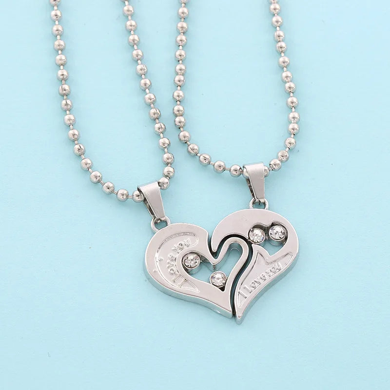 Chidinma Couple Pendant Necklace Electro cardiogram, Magnetic Heart