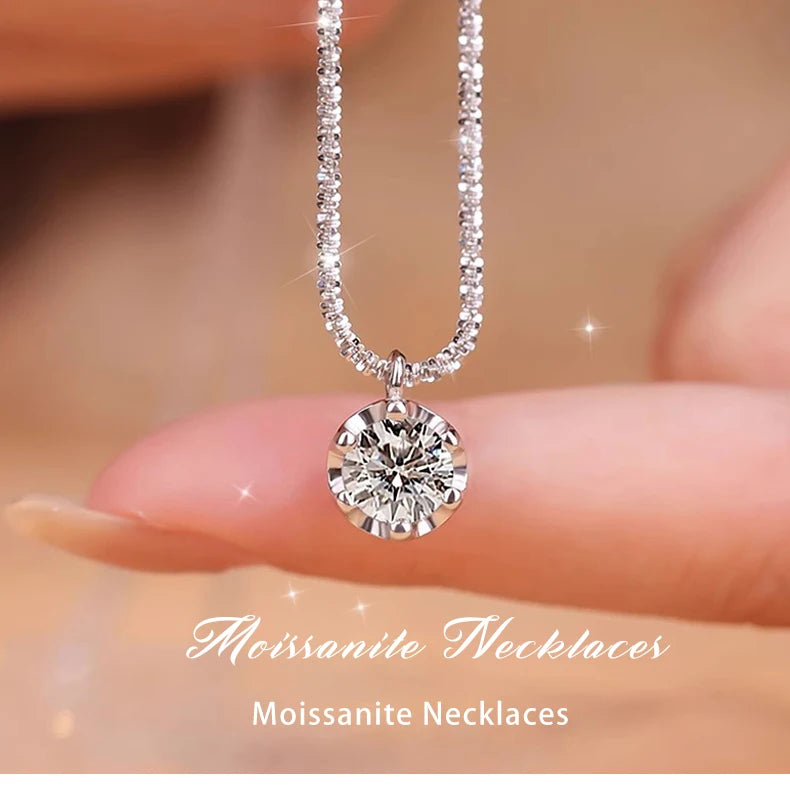 Ninetta 1-2ct Super Sparkling Moissanite Diamond Pendant Necklaces