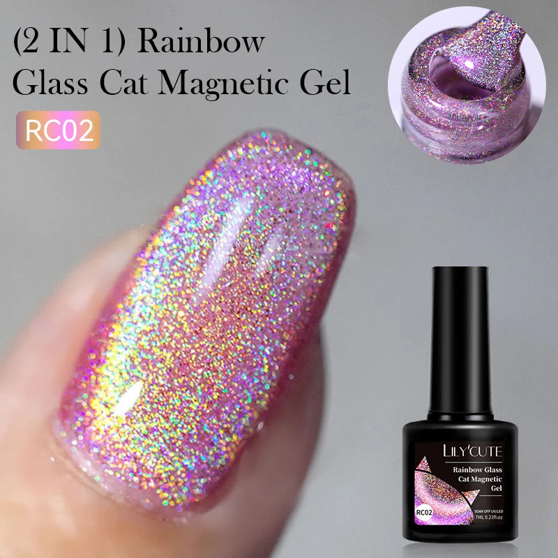 LILYCUTE 5ML Reflective Glitter Liner Gel Polish Nail Art Champagne Sparkling Lines Painting Gel Semi Permanent UV French Nails