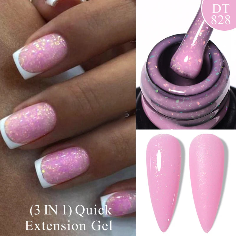 MEET ACROSS 7ml Red Series Gel Nail Polish Glitter Red Winter Nail Art Varnish Semi Permanent Soak Off UV Gel  For Nails