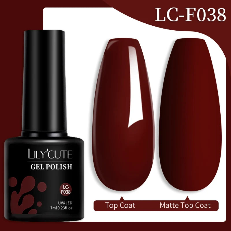 LILYCUTE 7ML Colorful Gel Nail Polish 129 Colors Long Lasting For Manicure Semi Permanent Base Top Coat Nail Art UV Gel Varnish