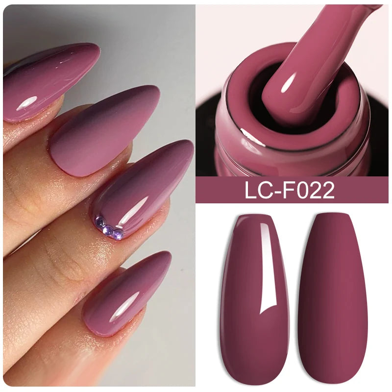 LILYCUTE Dark Brown Gel Nail Polish Autumn Winter Chocolate Wine Red Caramel Color Series For Manicure Nails Art Gel Varnish