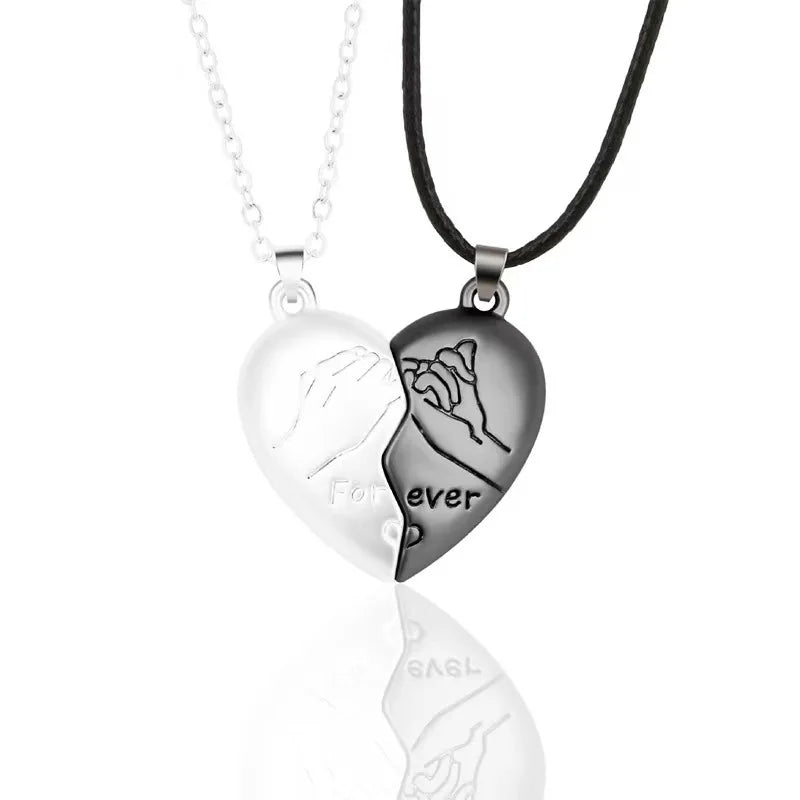 Chidinma Couple Pendant Necklace Electro cardiogram, Magnetic Heart