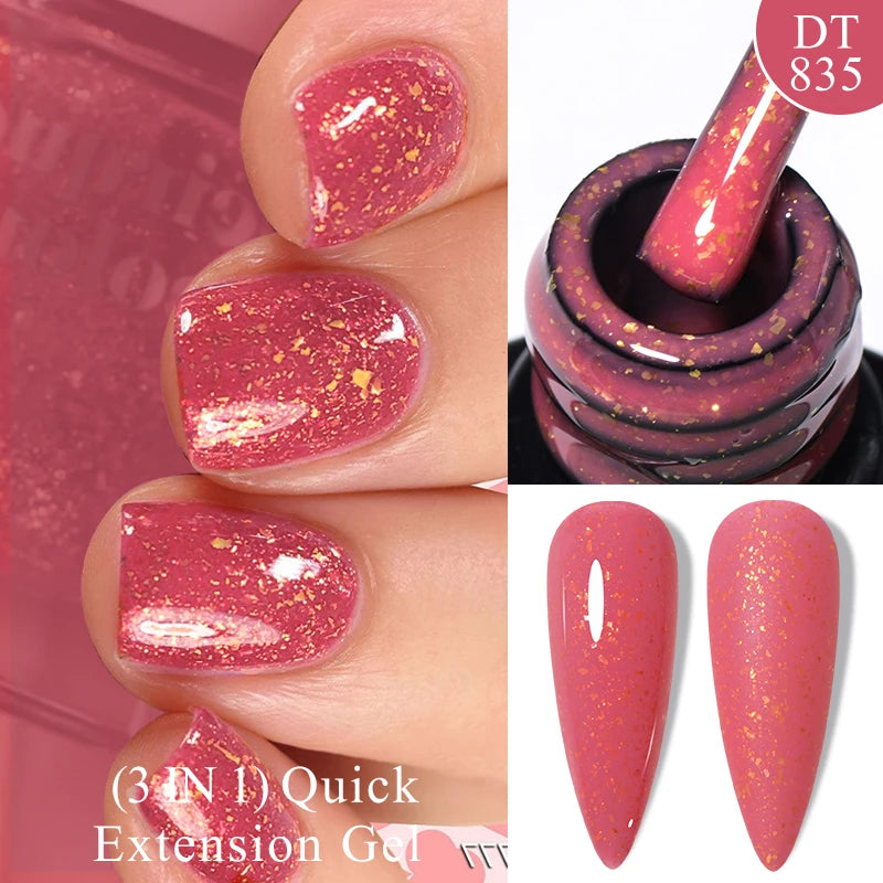 MEET ACROSS 7ml Red Series Gel Nail Polish Glitter Red Winter Nail Art Varnish Semi Permanent Soak Off UV Gel  For Nails